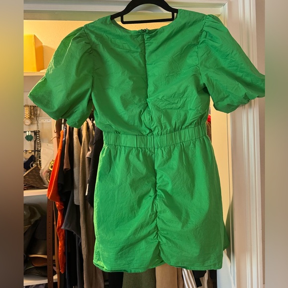 Green Ruched Mini Dress - Picture 2 of 4